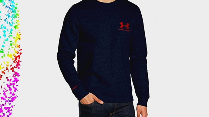 Under Armour Men's CC Storm Rival Crew-Neck Sweatshirt - Academy/Risky Red/Risky Red Medium