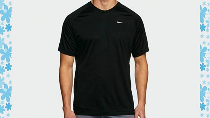 Nike Men's Miler UV Team Short Sleeve T-Shirt - Black/Grey/Red Medium