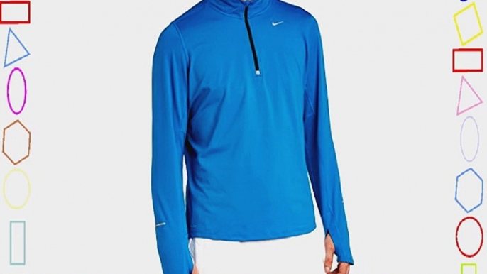 Nike Men's Element Half Zip Long Sleeve Shirt-Military Blue/Black/Reflective Silver Large