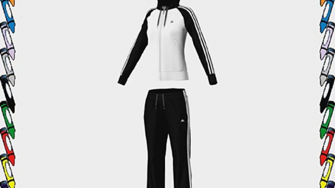 Adidas Young Knit Jog Suit Womens Tracksuit 3 Stripe Hooded Track Top Jog Pants Full Zip Climalite