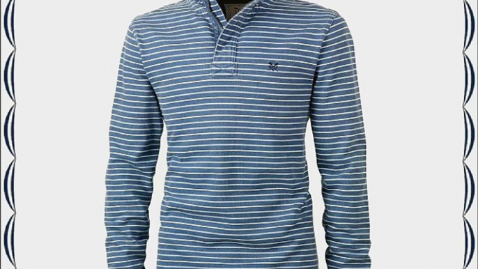 Crew Clothing Padstow Pique Mens Sweatshirt - Slate Blue Stripe - XL