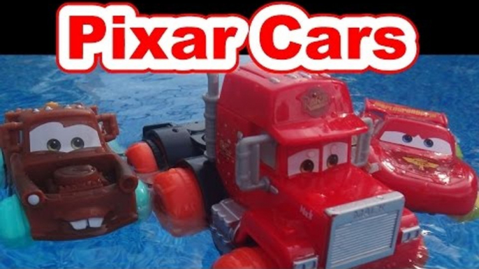 Pixar Cars Lightning McQueen Hydro Wheels with Mack Mater and Red from Radiator Springs