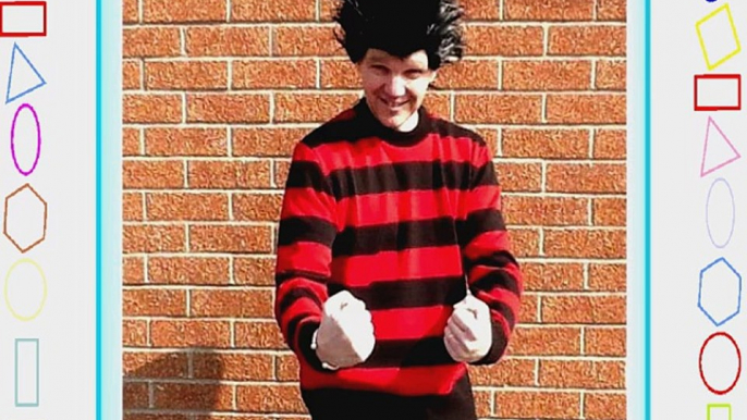 Mens Red and Black stripey dennis the menace jumper ALL SIZES (large)