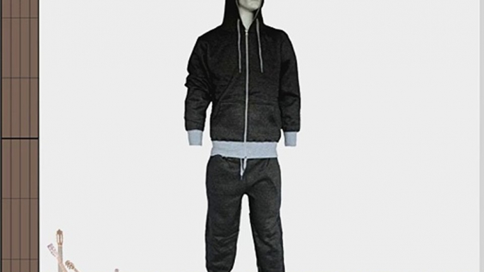 MENS FULL ZIP FLEECE TRACKSUIT JOG SUIT JOGGING TOP