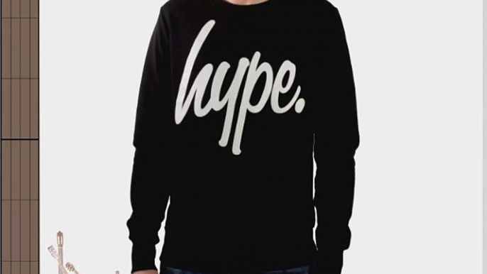 Hype Script Logo Crew Neck Sweatshirt Black M (38-40in)