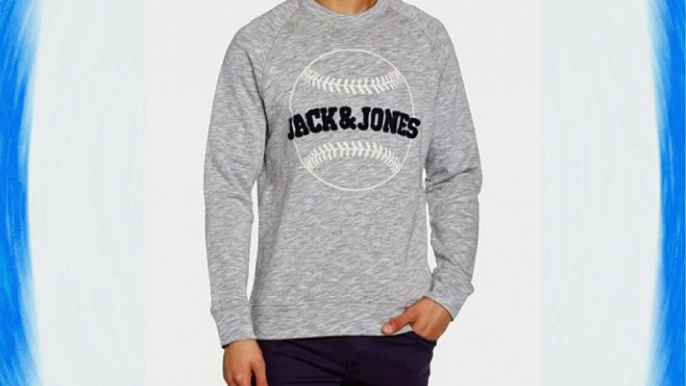 Jack and Jones Men's New Earnest Crew Neck Long Sleeve Sweatshirt Light Grey Melange X-Large