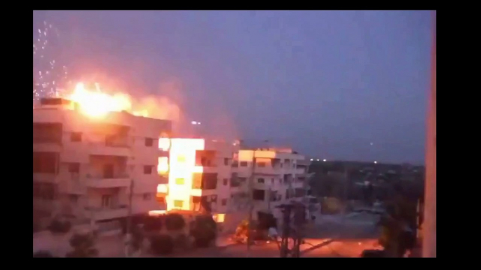 Syria Soldiers Shooting at Enemy Building with Anti-Aircraft gun