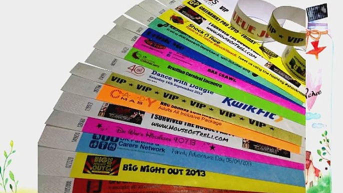 1000 CUSTOM PRINTED Premium Tyvek Wristbands - ANY COLOUR