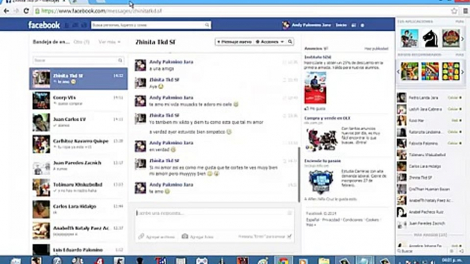 Como borrar todos los mensajes de facebook 2014 en Google Chrome