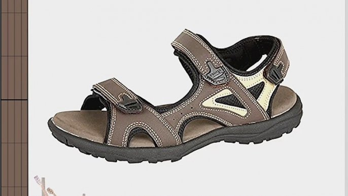 Mens Brown 3 Strap Touch Fastening Adjustable Sports Sandals size 7 UK