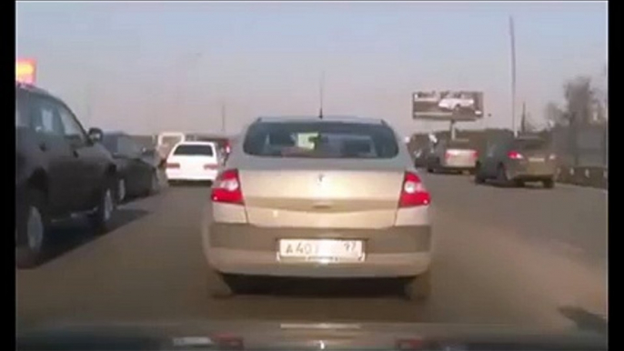 great strike of a cng car on road