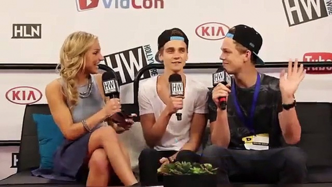 Caspar Lee & Joe Sugg Share Roommate Stories & Funny Impressions! (VIDCON 2014)