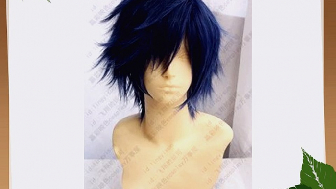 GOMO Dark blue short shaggy layered anime cos wig