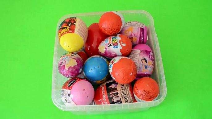 22 Surprise Eggs Kinder Surprise Eggs unboxing | Barbie Diesney Princess Minnie Mouse Spid