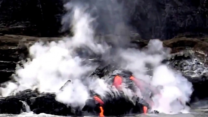 Volcan Kilauea Lava Volcanica En Mar Hawaii Kilauea Volcano Eruption Lava Flow Crosses The