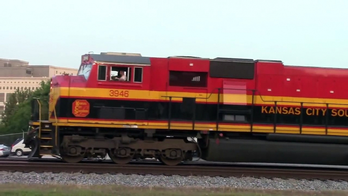 CSX W860-28 Northbound Loaded Military Train with all KCS power 7/1/14