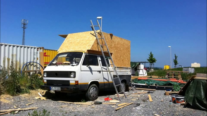 Dienstag geplant - Wohnkabine in 48 Stunden auf den T3 DOKA gebaut - Freitag verreist