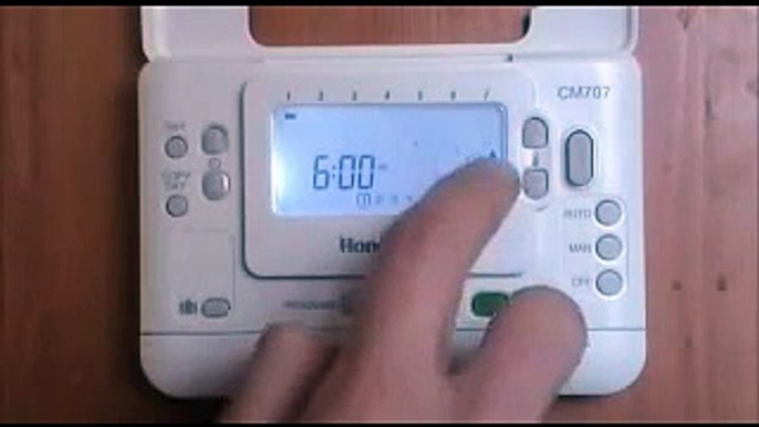 Honeywell CM707 Digital Programmable Room Thermostat user demonstration from AdvantageSW