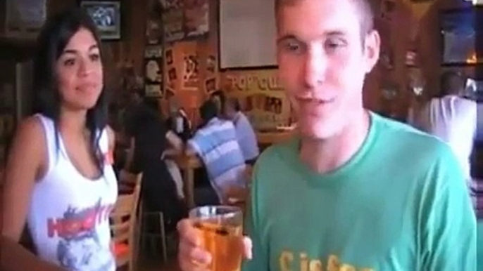 Lol: This Dude Chugs These Hooters Beers Like Its A Sip Of Water!