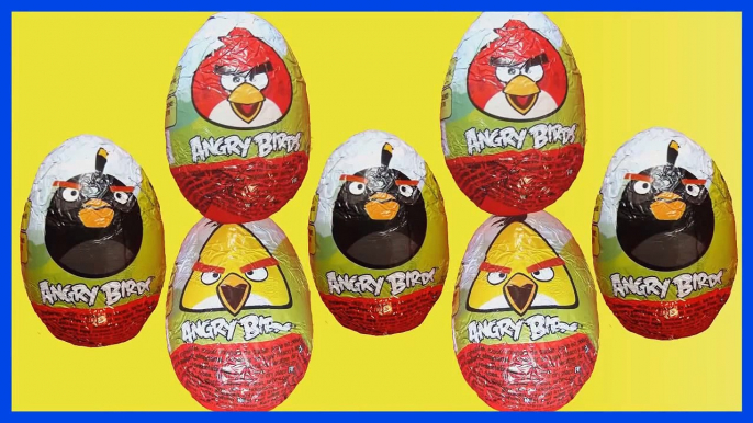 7 x Angry Birds Surprise Eggs Chocolate Eggs Surprise Toy Kinder Surprise unboxing Animation,