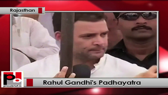 In Rajasthan, Rahul Gandhi holds Padayatra, targets BJP, Modi