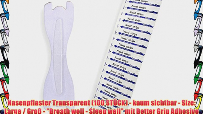 Nasenpflaster Transparent (100 ST?CK) - kaum sichtbar - Size: Large / Gro? - Breath well -