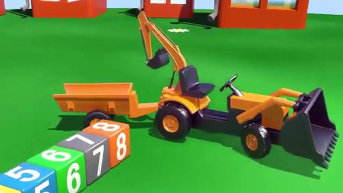 Kids Toy Race BIG TRUCKS & VEHICLES. CARTOONS FOR KIDS. LEARN NUMBERS [VIDEO XE TẢI LỚN_큰 트럭] AB