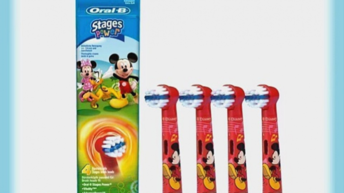 Braun Oral-B Stages Power Kids Aufsteckb?rsten Micky Maus 4er Pack B?rstenk?pfe Kinder EB10-4K