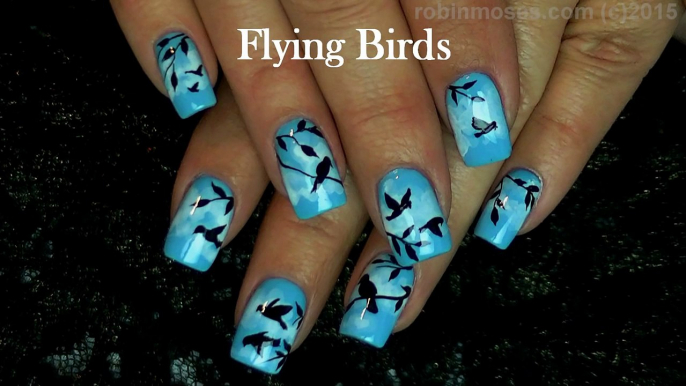 Flying Birds Nail Art Tutorial