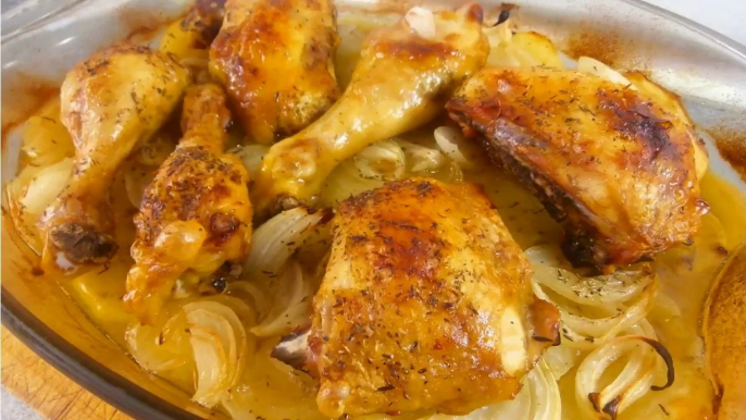 POLLO AL HORNO CON PATATAS - recetas de cocina faciles rapidas y economicas de hacer