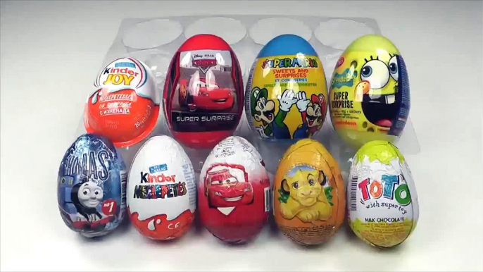 Kinder Surprise Eggs Unboxing Kinder Zaini Cars 2 Spongebob Thomas