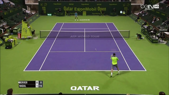 Rafael Nadal Vs Michael Berrer Doha 2015 BANANA SHOT AMAZING HD