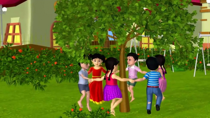 Here We Go Round The Mulberry Bush - 3D Animation - English Nursery rhymes - 3d Rhymes -  Kids Rhymes - Rhymes for childrens