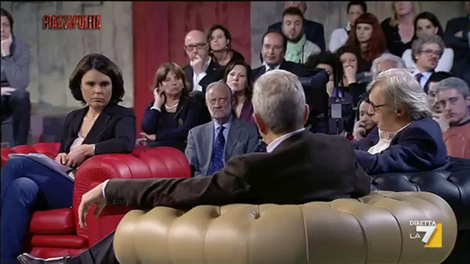 Sgarbi show furioso contro magistrati criminali ladri e Alfano mafioso, Cancellieri merda secca