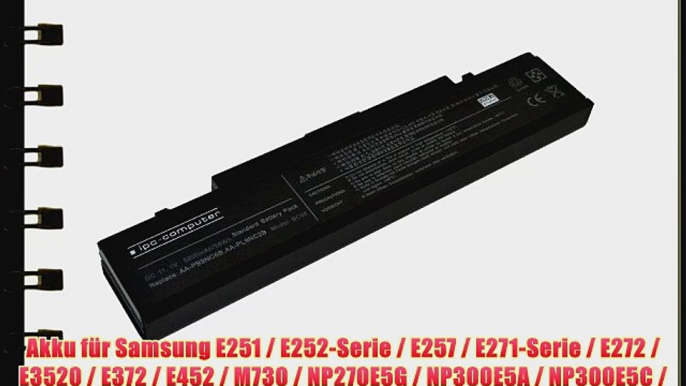 Akku f?r Samsung E251 / E252-Serie / E257 / E271-Serie / E272 / E3520 / E372 / E452 / M730