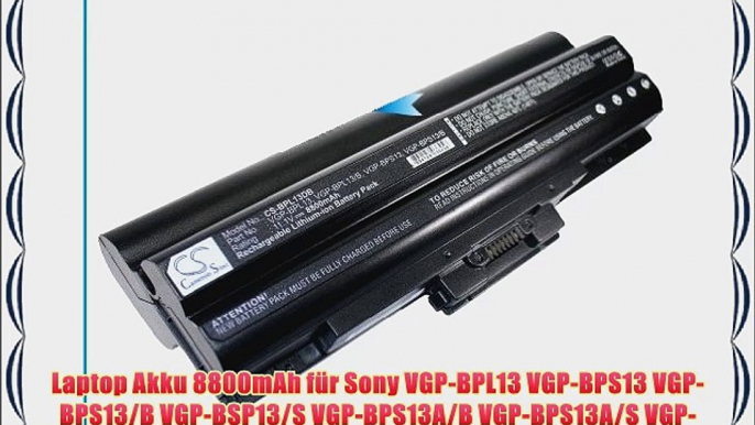 Laptop Akku 8800mAh f?r Sony VGP-BPL13 VGP-BPS13 VGP-BPS13/B VGP-BSP13/S VGP-BPS13A/B VGP-BPS13A/S