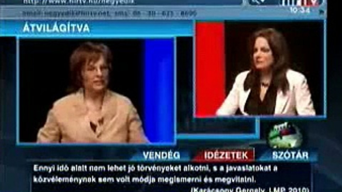 Szalai Annamária a Hír TV Negyedik című műsorában 2011. február 23-án (1. rész)