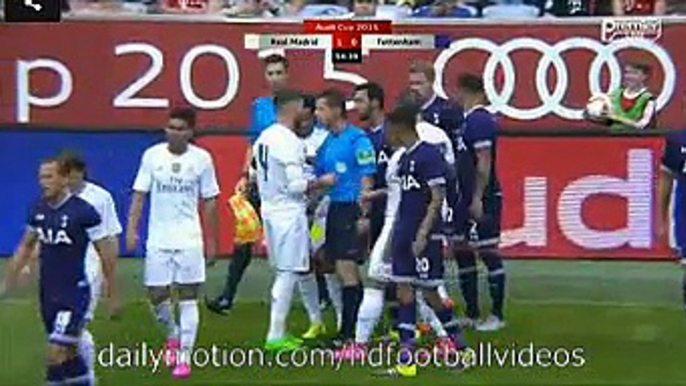 S.Ramos Gets Yellow Card Real Madrid 1-0 Tottenham Hotspur (audi cup 2015 ) HD