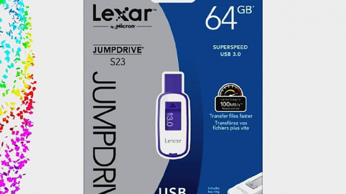 Lexar 64GB 100MB/s JumpDrive S23 USB 3.0 Flash Drive Speicherstick - Lila