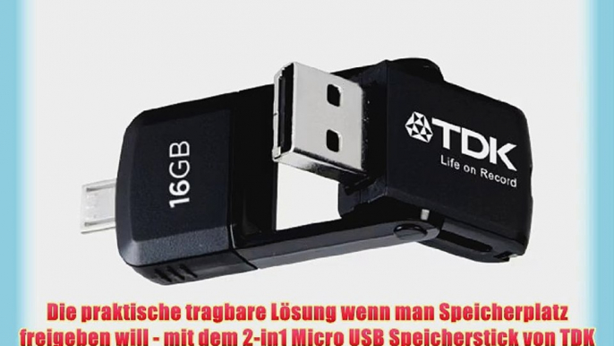 TDK 2-in-1 Micro USB Flash Drive Speicherstick - 16GB