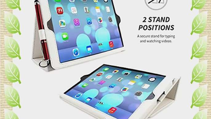 Snugg iPad Air (iPad 5) Exekutive H?lle (Wei?) - Smart Cover mit Kartensteckpl?tze Aufsteller