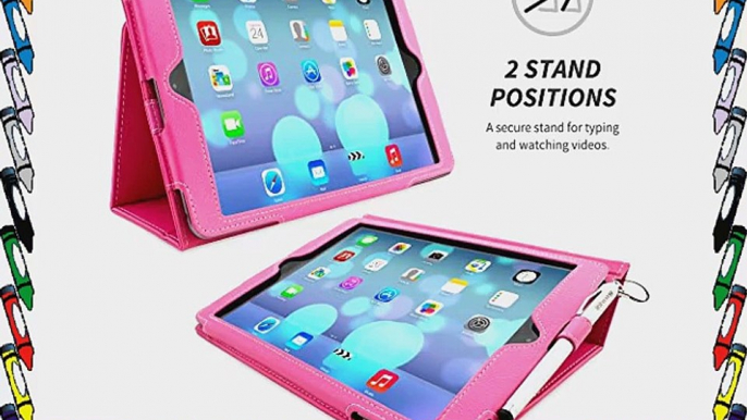 Snugg iPad Air (iPad 5) Exekutive H?lle (Hei? Rosa) - Smart Cover mit Kartensteckpl?tze Aufsteller