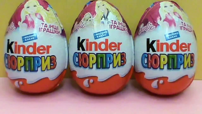 Barbie Kinder Surprise eggs unboxing toys Huevos Kinder Sorpresa juguetes unboxing