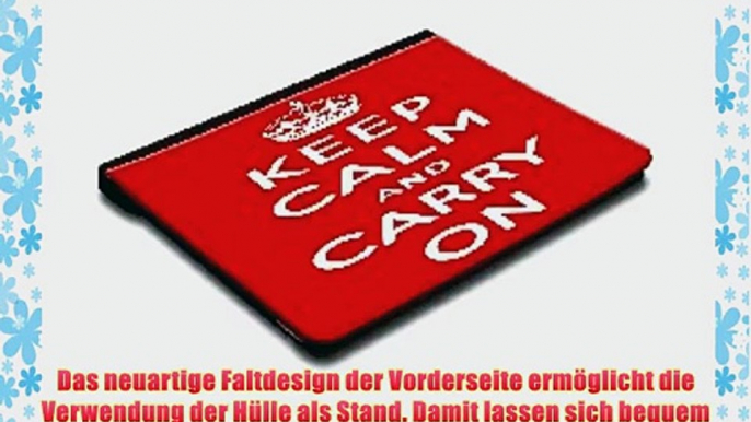 Keep Calm 10016 Keep Calm And Carry On Schwarz iPad 4 3 2 Smart Back Case Leder Tasche Shutzh?lle