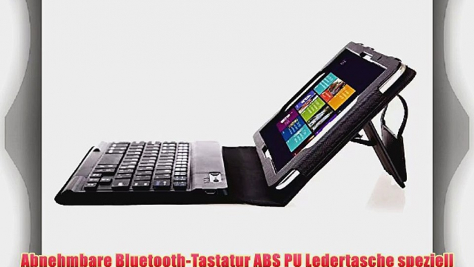 Kingtop Lenovo Miix 2 8 Windows 8.1 Bluetooth Tastatur PU Leder H?lle Keyboard Portfolio Case