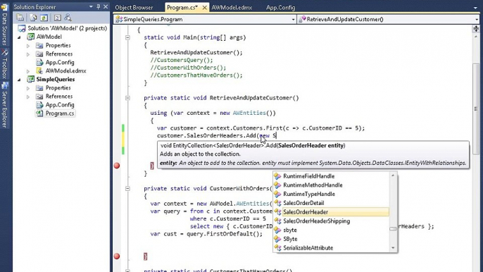 Inserting, Updating and Deleting Entities in Entity Framework