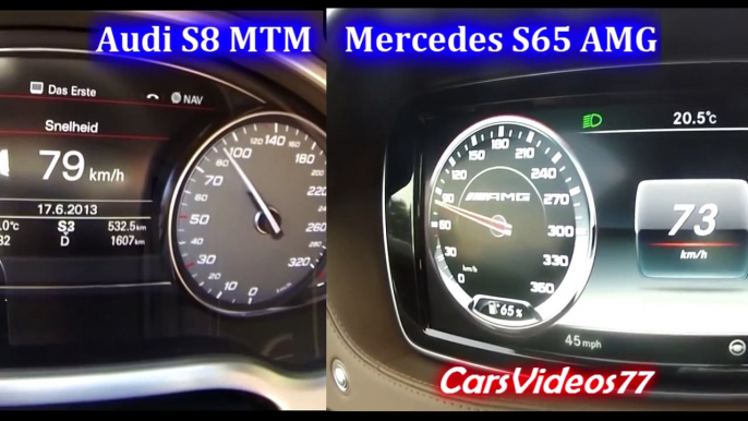 [NEW] 2014 Audi S8 MTM vs. Mercedes S65 AMG 0-250 km/h