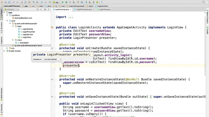 Unit Testing Android Code using Android Studio and the Model-View-Presenter Pattern