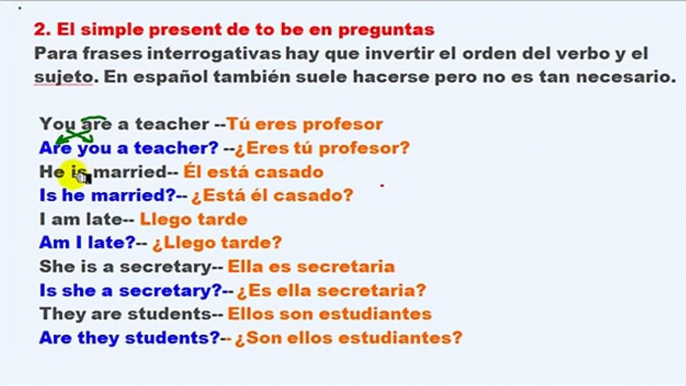 ingles basico 002 - negacion y preguntas del verbo to be