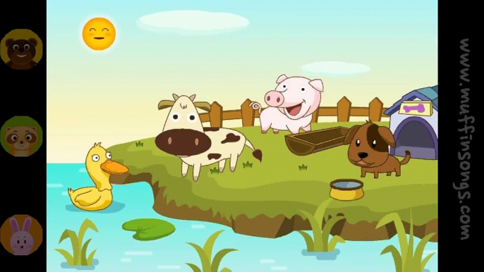 Muffin Songs - Animal Sounds Song  nursery rhymes & children songs with lyrics